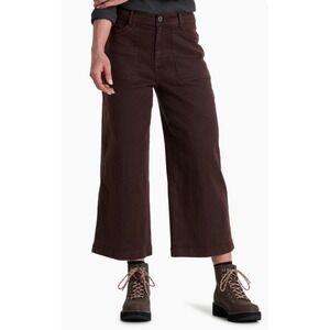KÜHL Seaboard Wide Leg Cropped Pants 12 Regular Brown High Rise Utility Gorpcore